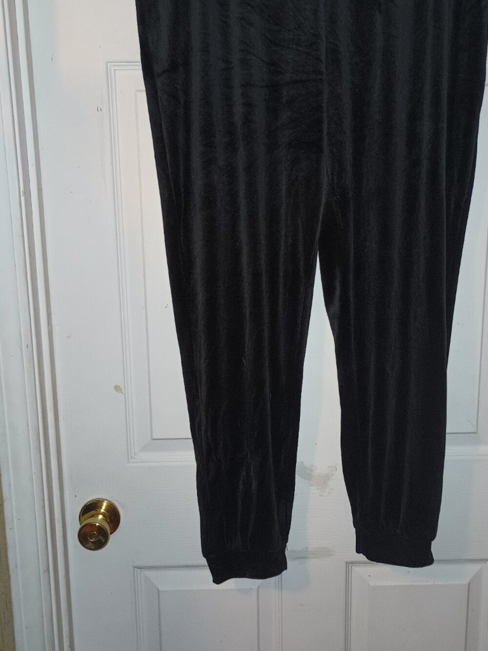 Women's Black Velour Jogger Lounge Pants